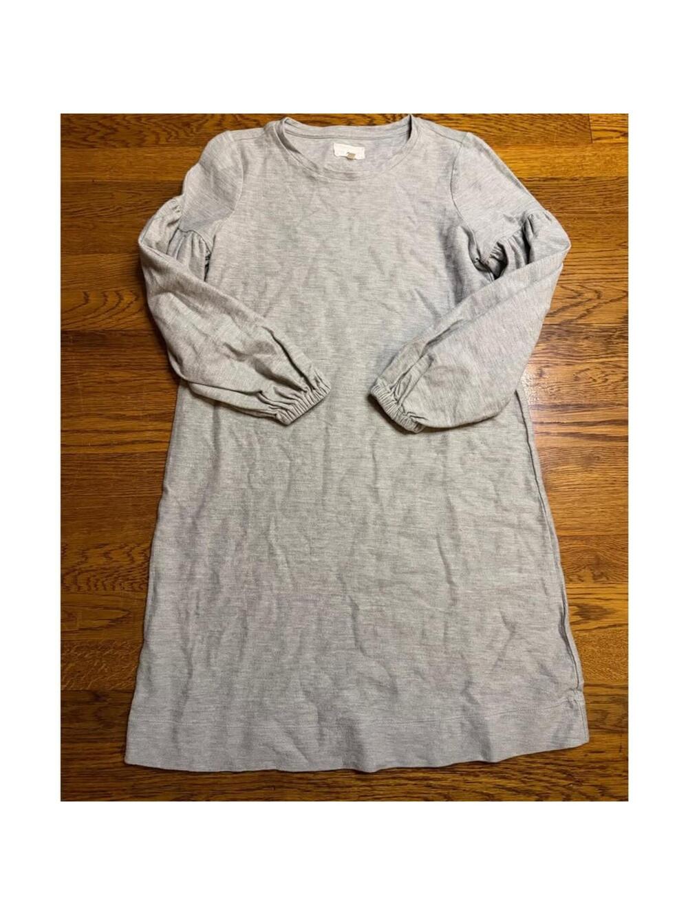 Lou Grey Ruffle Sleeve Sweatshirt Dress Gray Cozy Lounge XS